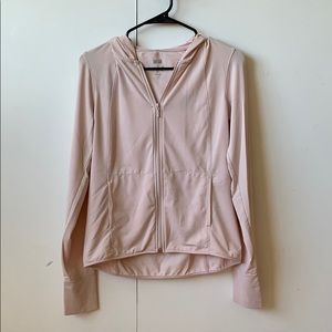 Uniqlo pink lightweight zip-up hoodie